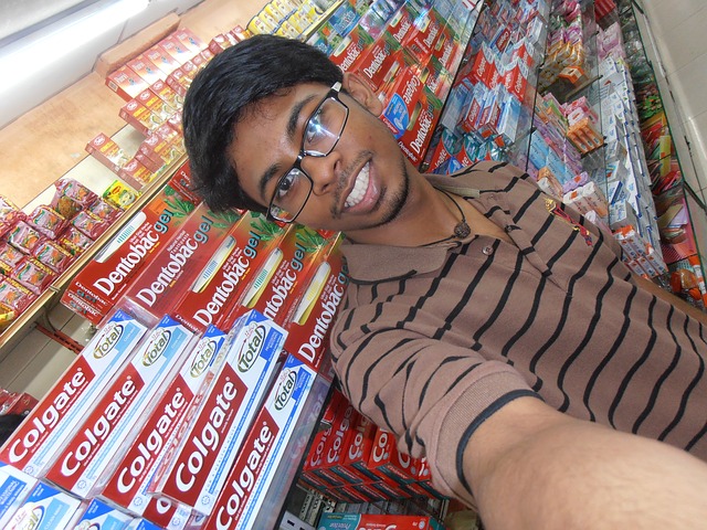 Selfie im Supermarkt