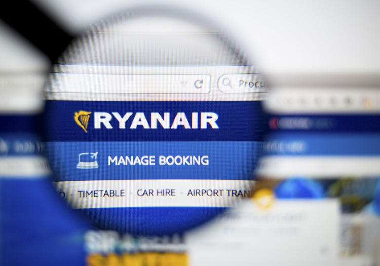 Screen shot of Ryanair booking page