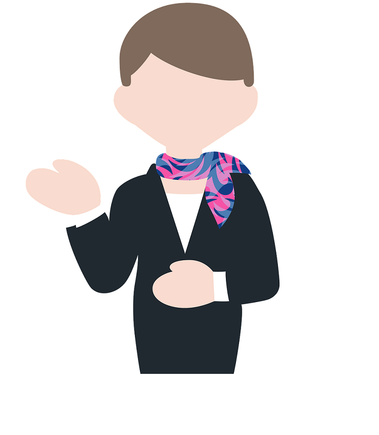 Graphic of a female flight attendant