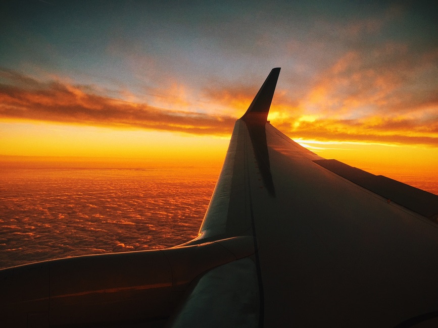 Flugzeugtragfläche Sonnenuntergang