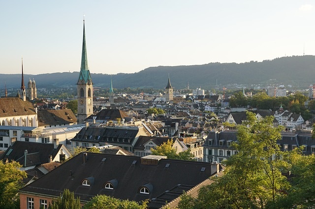 Overview of Zurich old town