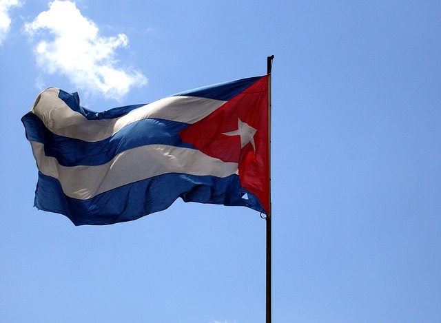 Cuban flag flying
