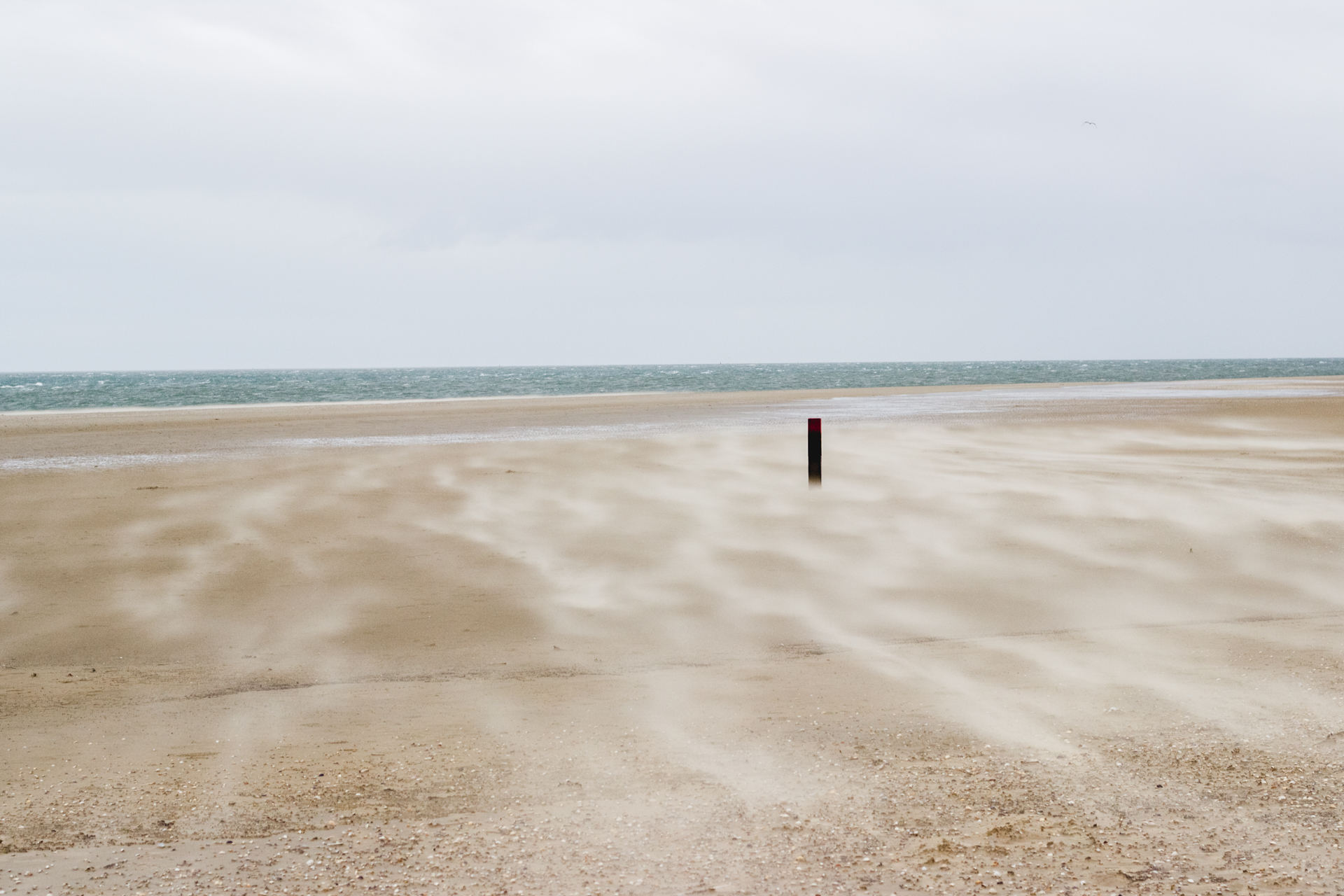 grains de sable flottant sur la plage avec le vent