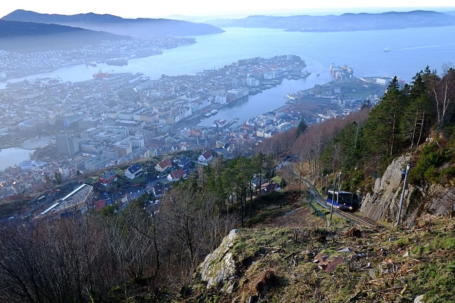 Panoramablick über Bergen