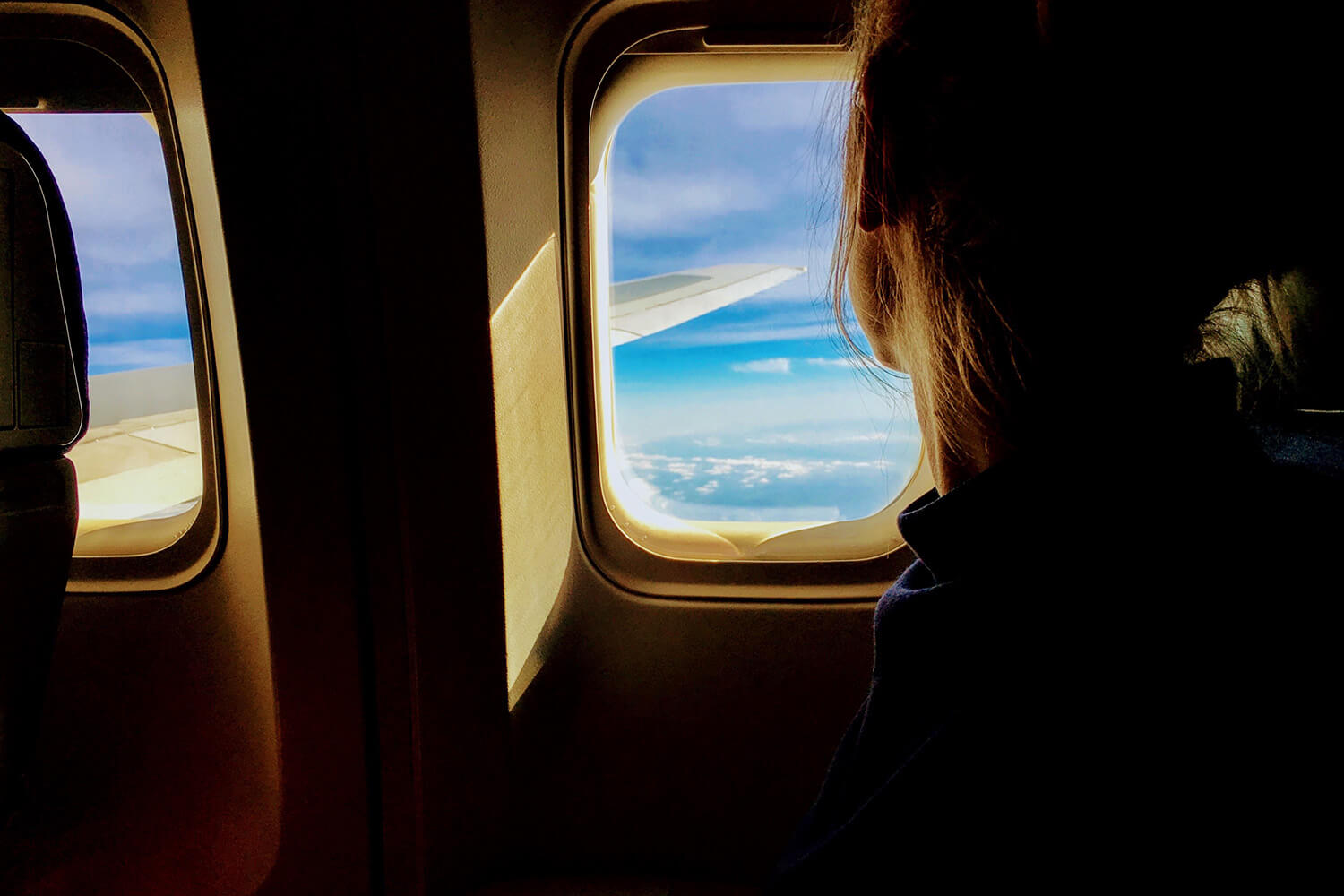 Flugzeug Fenster offen